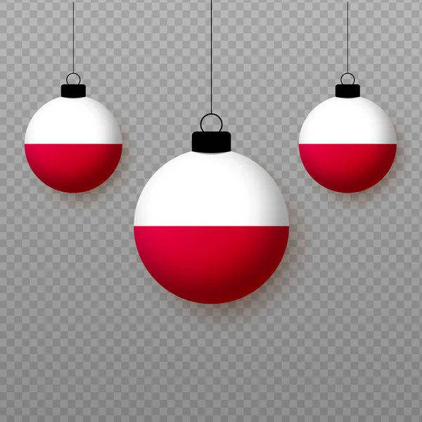 Realistic Poland Flag Flying Light Balloons Decorative Elements National Holidays — Wektor stockowy