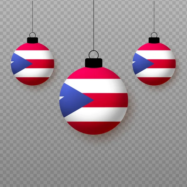 Realistická Portoriko Vlajka Lehkými Balónky Dekorativní Prvky Pro Státní Svátky — Stockový vektor