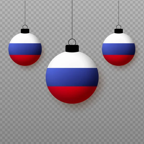 Realistische Russische Flagge Mit Fliegenden Lichtballons Dekorative Elemente Für Nationale — Stockvektor