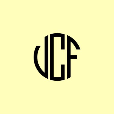 Yaratıcı Yuvarlak Harfler UCF Logosu. Bu başlangıç için hangi şirket veya markanın adı uygun olacaktır.