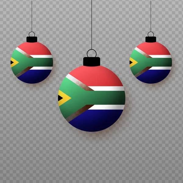 Realistická Jihoafrická Vlajka Lehkými Balónky Dekorativní Prvky Pro Státní Svátky — Stockový vektor