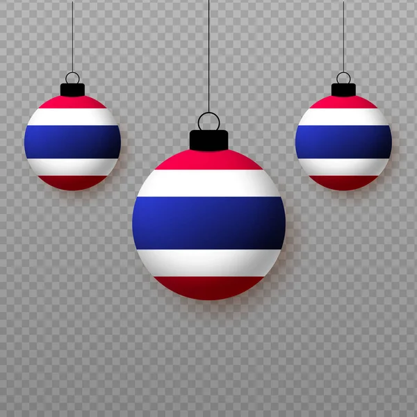 Bandiera Thailandia Realistica Con Palloncini Leggeri Volanti Elementi Decorativi Feste — Vettoriale Stock