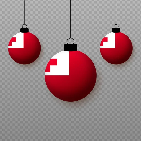 Realistic Tonga Flag Flying Light Balloons Decorative Elements National Holidays — Stockvector
