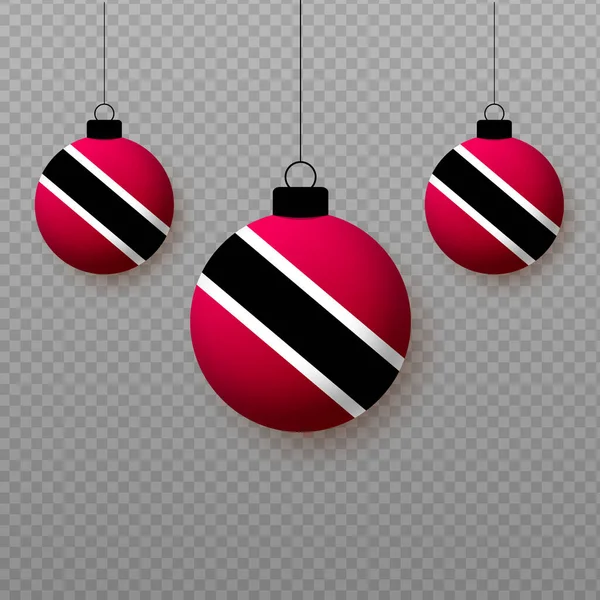 现实的特立尼达和多巴哥国旗和飘扬的光球 国定假日的装饰要素 — 图库矢量图片