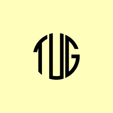 Yaratıcı Yuvarlak Harfler TUG logosu. Bu başlangıç için hangi şirket veya markanın adı uygun olacaktır.