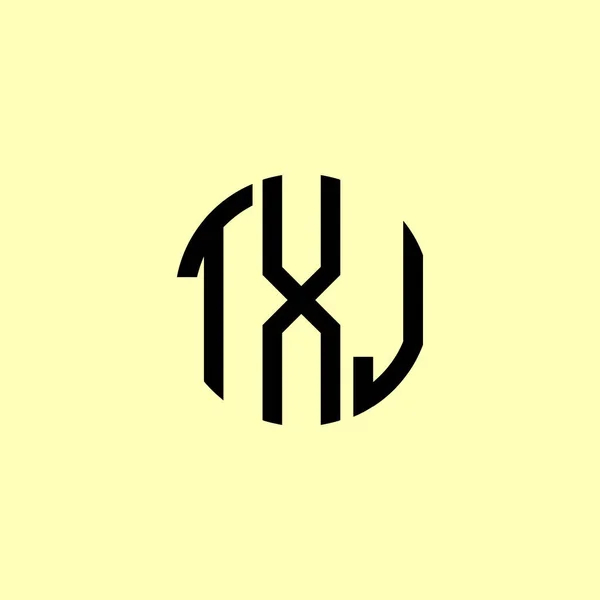 Lettres Initiales Arrondies Créatives Logo Txj Conviendra Pour Quelle Entreprise — Image vectorielle