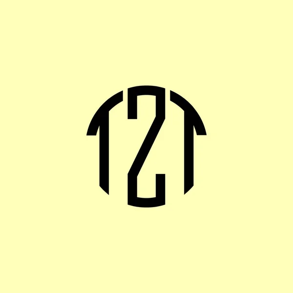 Yaratıcı Yuvarlak Harfler Tzt Logosu Başlangıç Için Hangi Şirket Veya — Stok Vektör