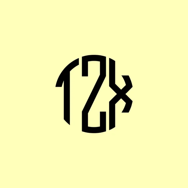 Yaratıcı Yuvarlak Harfler Tzx Logosu Başlangıç Için Hangi Şirket Veya — Stok Vektör