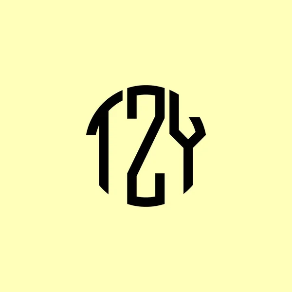 Yaratıcı Yuvarlak Harfler Tzy Logosu Başlangıç Için Hangi Şirket Veya — Stok Vektör