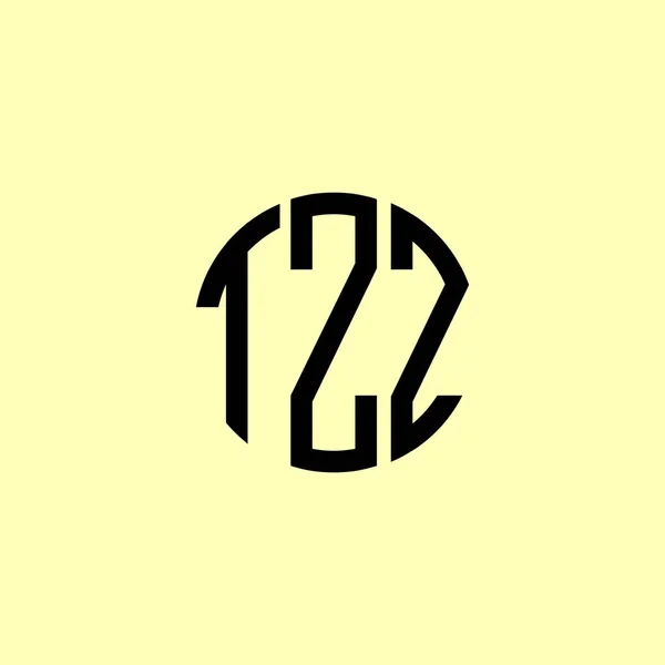 Kreativa Rundade Inledande Bokstäver Tzz Logotypen Det Kommer Att Vara — Stock vektor