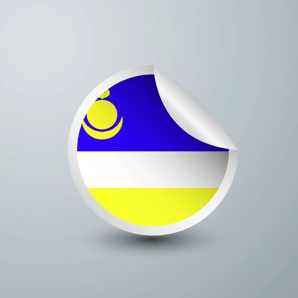 Buryatia Vlag Met Sticker Design Geïsoleerd Witte Achtergrond Vector Illustratie — Stockvector