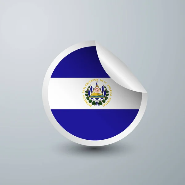 Bandeira Salvador Com Etiqueta Design Isolado Sobre Fundo Branco Ilustração — Vetor de Stock