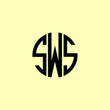 Yaratıcı Yuvarlak Harfler SWS Logosu. Bu başlangıç için hangi şirket veya markanın adı uygun olacaktır.