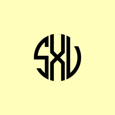 Yaratıcı Yuvarlak Harfler SXV logosu. Bu başlangıç için hangi şirket veya markanın adı uygun olacaktır.