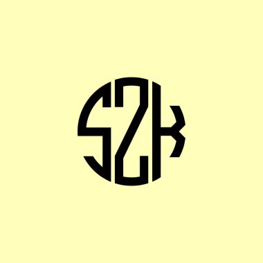Yaratıcı Yuvarlak Harfler SZK logosu. Bu başlangıç için hangi şirket veya markanın adı uygun olacaktır.