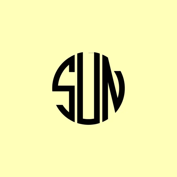 Letras Iniciales Redondeadas Creativas Logotipo Sun Será Adecuado Para Qué — Vector de stock