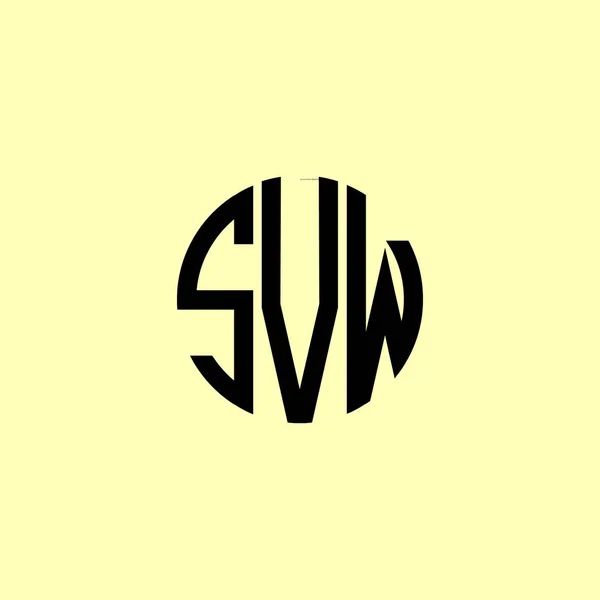 Letras Iniciales Redondeadas Creativas Svw Logo Será Adecuado Para Qué — Vector de stock