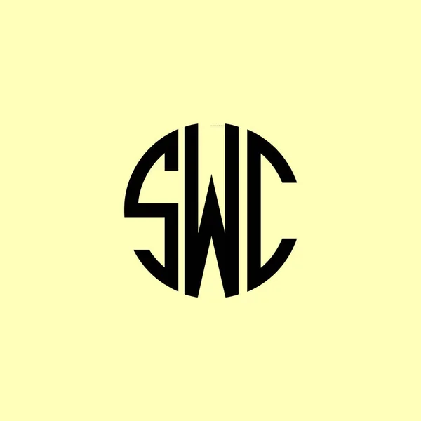 Letras Iniciales Redondeadas Creativas Logotipo Swc Será Adecuado Para Qué — Vector de stock