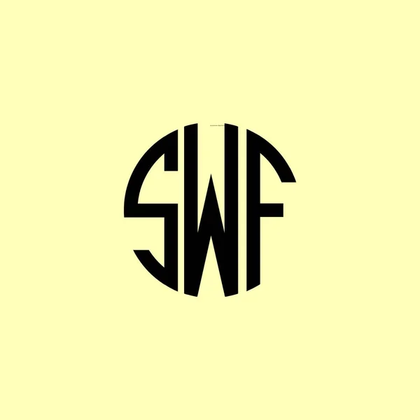 Kreativa Rundade Inledande Bokstäver Swf Logotyp Det Kommer Att Vara — Stock vektor