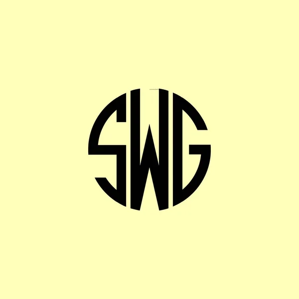 Creative Στρογγυλεμένα Αρχικά Γράμματα Swg Λογότυπο Είναι Κατάλληλο Για Ποια — Διανυσματικό Αρχείο