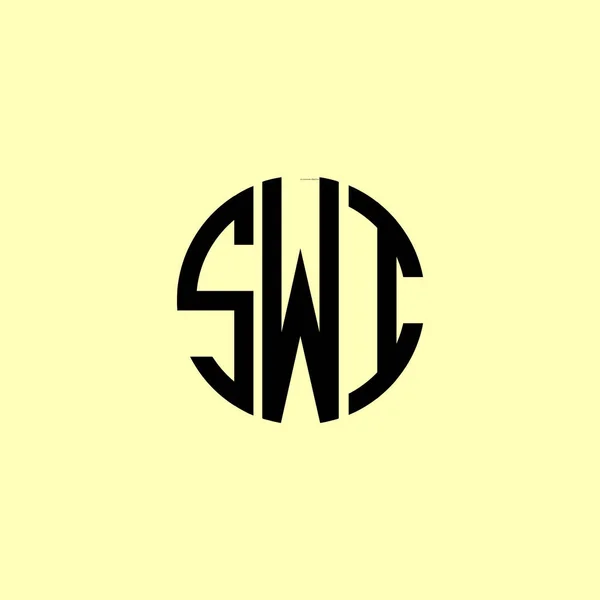 Creative Rounded Initial Letters Swi Logo Suitable Which Company Brand — Stock Vector