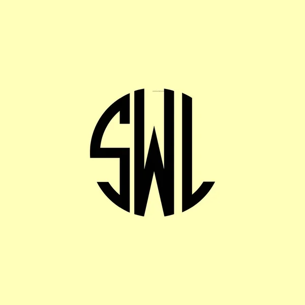 Kreativa Rundade Inledande Bokstäver Swl Logotyp Det Kommer Att Vara — Stock vektor