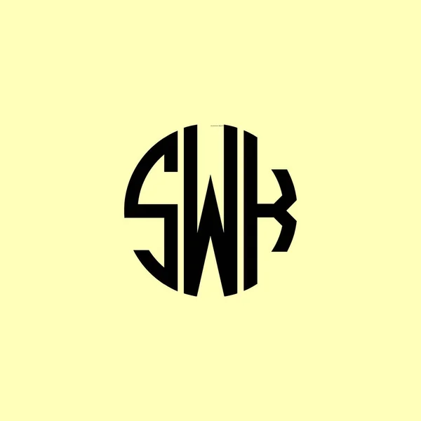 Letras Iniciales Redondeadas Creativas Logotipo Swk Será Adecuado Para Qué — Archivo Imágenes Vectoriales