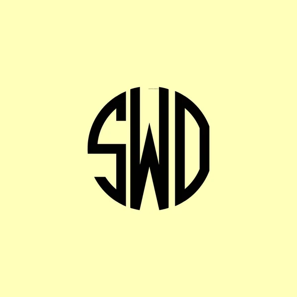 Letras Iniciales Redondeadas Creativas Logotipo Swo Será Adecuado Para Qué — Vector de stock