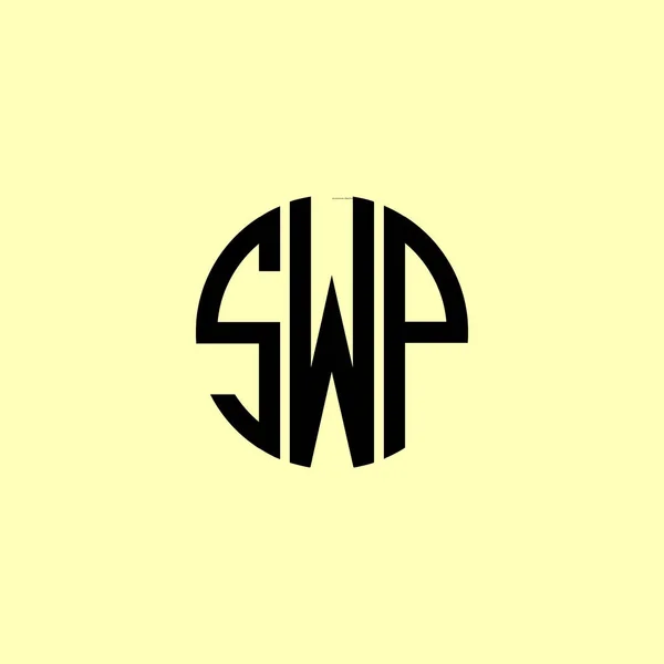 Letras Iniciales Redondeadas Creativas Logotipo Swp Será Adecuado Para Qué — Vector de stock