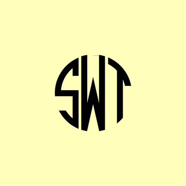 Creative Rounded Initial Letters Swt Logo Suitable Which Company Brand — ストックベクタ
