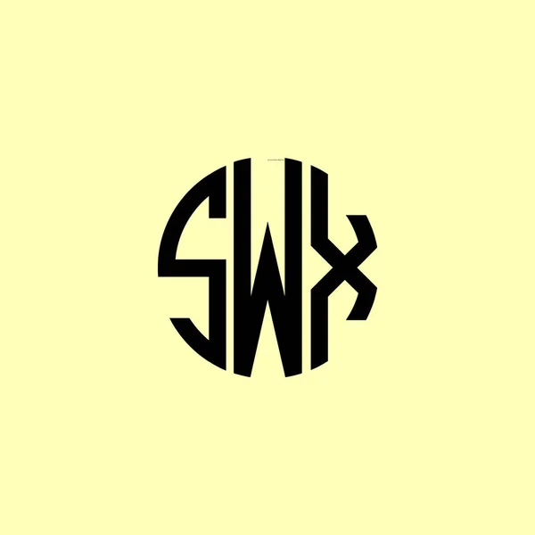 Kreativa Rundade Inledande Bokstäver Swx Logotypen Det Kommer Att Vara — Stock vektor