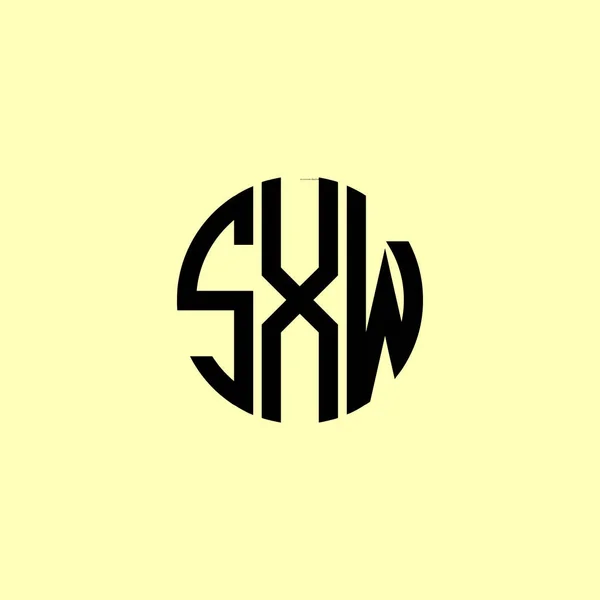 Letras Iniciales Redondeadas Creativas Sxw Logo Será Adecuado Para Qué — Vector de stock