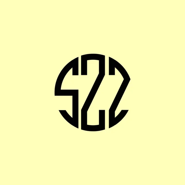 Creative Rounded Initial Letters Szz Logo Dalam Bahasa Inggris Ini - Stok Vektor