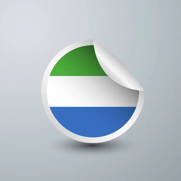 Sierra Leone Flag Sticker Design Isolated White Background Vector Illustration — ストックベクタ
