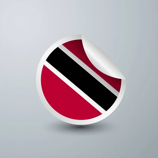 Trinidad Tobago Flag Sticker Design Isolated White Background Vector Illustration — ストックベクタ