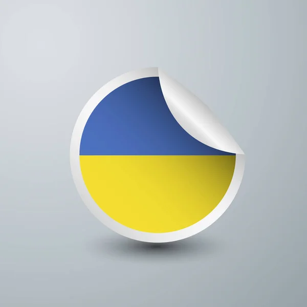 Флаг Украины Наклейкой Дизайн Изолирован Белом Фоне Векторная Иллюстрация Дизайна — стоковый вектор