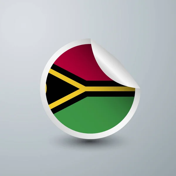 瓦努阿图国旗与手工设计隔离在白色背景 圆形标签和广告设计的矢量说明 — 图库矢量图片