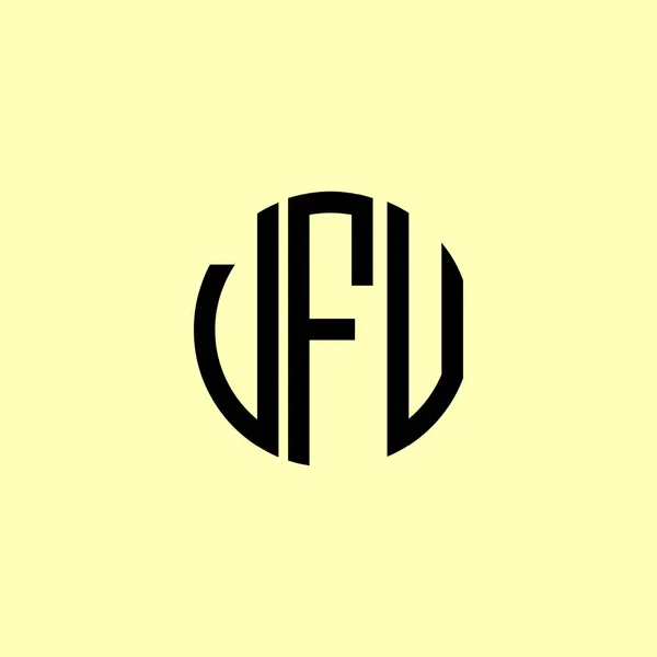 Creative Rounded Initial Letters Vfu Logo Suitable Which Company Brand — ストックベクタ