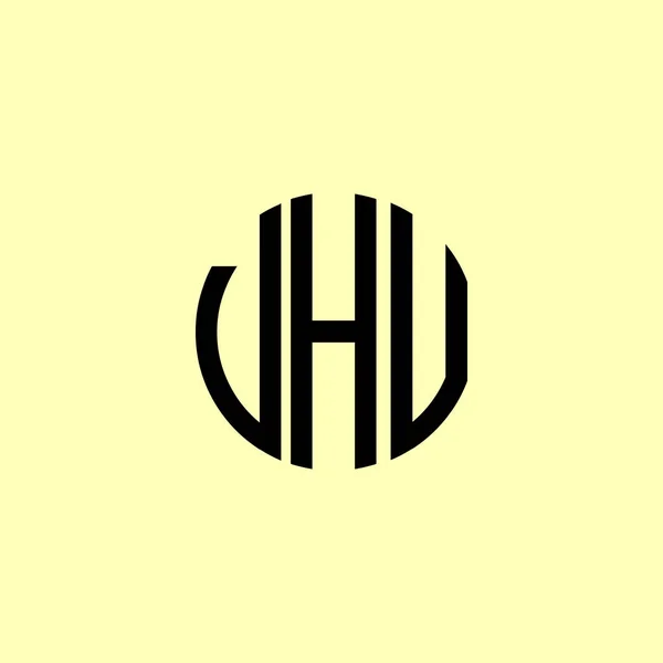 Creative Rounded Initial Letters Vhu Logo Suitable Which Company Brand — ストックベクタ