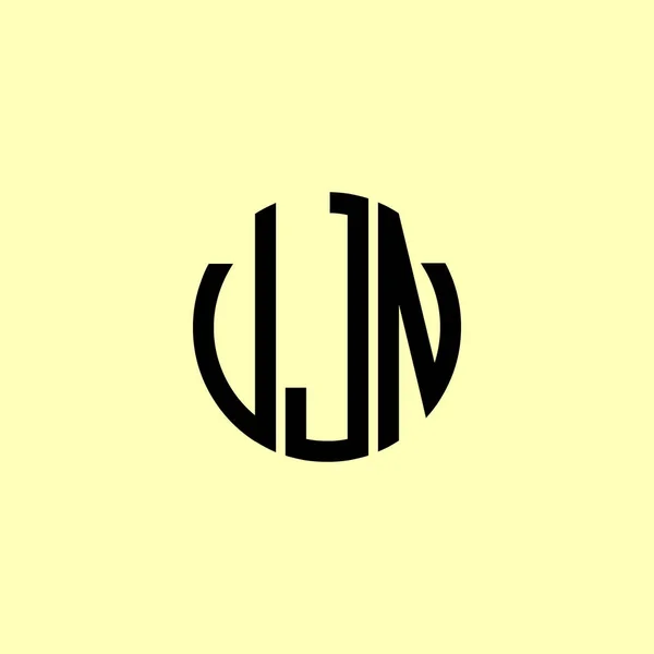 Логотип Vjn Creative Rounded Initial Letters Підійде Якої Компанії Або — стоковий вектор