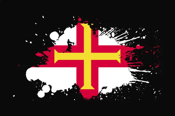 Guernsey Flagga Med Grunge Effekt Design Det Kommer Att Användas — Stock vektor