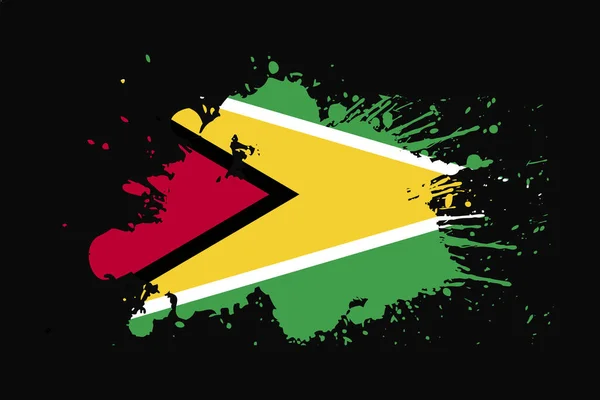 Guyana Flag Grunge Effect Design Used Shirt Graphics Print Poster — Stock Vector