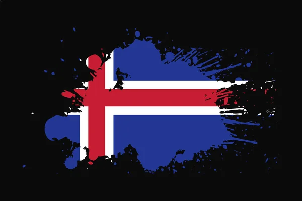 Iceland Flag Grunge Effect Design Used Shirt Graphics Print Poster —  Vetores de Stock