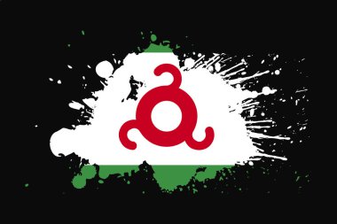 Grunge Efektli Ingushetia Bayrağı. Tişört grafikleri, baskısı, posteri ve arkaplanı kullanılacak.