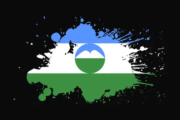 Kabardino Balkaria Flag Grunge Effect Design Used Shirt Graphics Print — Image vectorielle