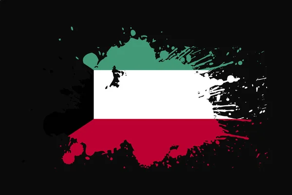 Kuwait Flag Med Grunge Effect Design Det Vil Blive Brugt – Stock-vektor