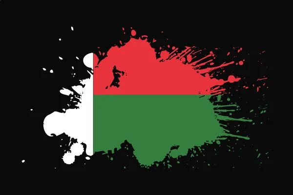 Bandera Madagascar Con Diseño Efecto Grunge Utilizará Gráficos Camiseta Impresión — Vector de stock