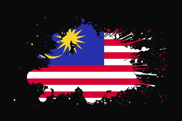 Malaysia Flagge Mit Grunge Effekt Design Wird Shirt Grafiken Druck — Stockvektor