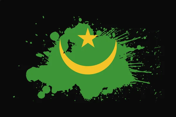 Bendera Mauritania Dengan Desain Efek Grunge Ini Akan Digunakan Grafik - Stok Vektor