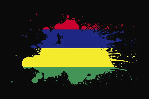 Flaga Mauritius Efektem Grunge Design Będzie Używany Grafika Shirt Druk — Wektor stockowy
